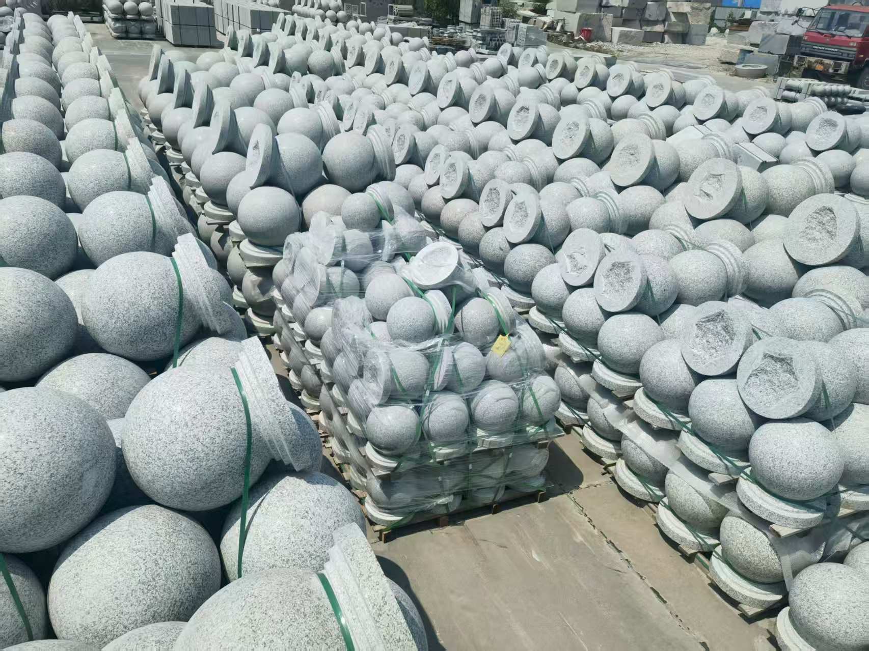 淮北 花岗岩实心圆球，石球，挡车球，挡车石，车止石，路障石。